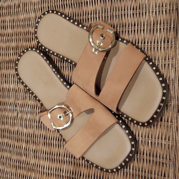 Mila Paoli Sandals Leather Stud Size 8 - Picture 1 of 6